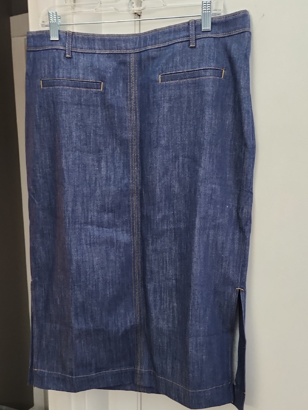 Talbots Petite Indigo Denim Skirt with Contrast Stitching